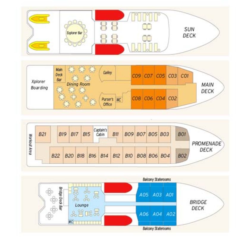 DECK PLANS box Coral Discoverer