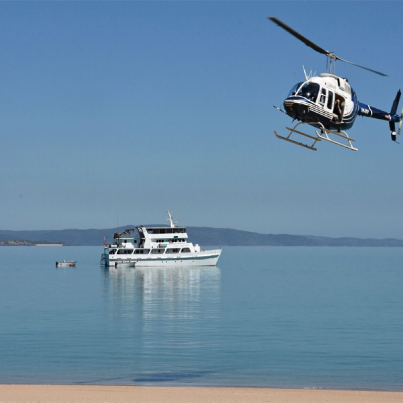 ECO ABROLHOS boat and helicopter
