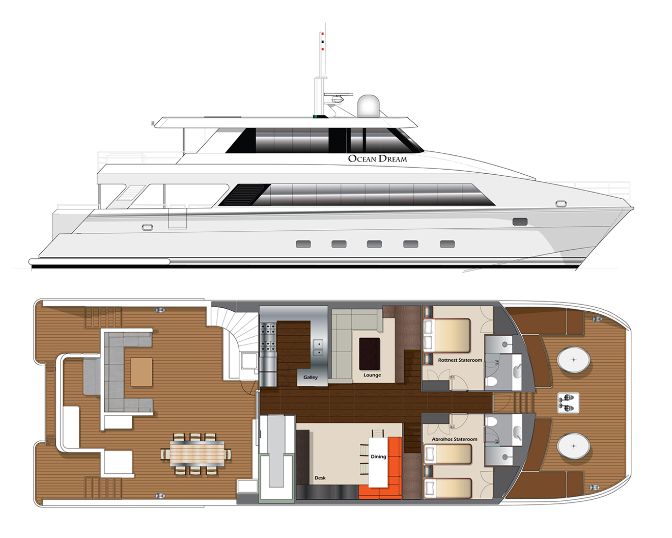 OCEAN DREAM DECK PLANS | Vessel Deck Layout Ocean Dream Cruise