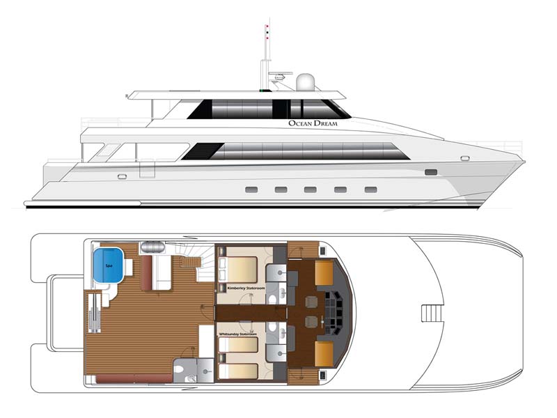 OCEAN DREAM Fly Bridge Deck plans