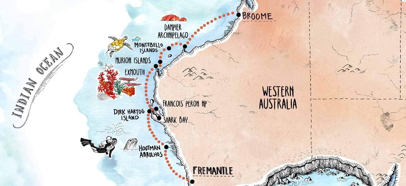 CORAL ADVENTURER ABROLHOS ISLANDS CRUISE Broome-to-Fremantle