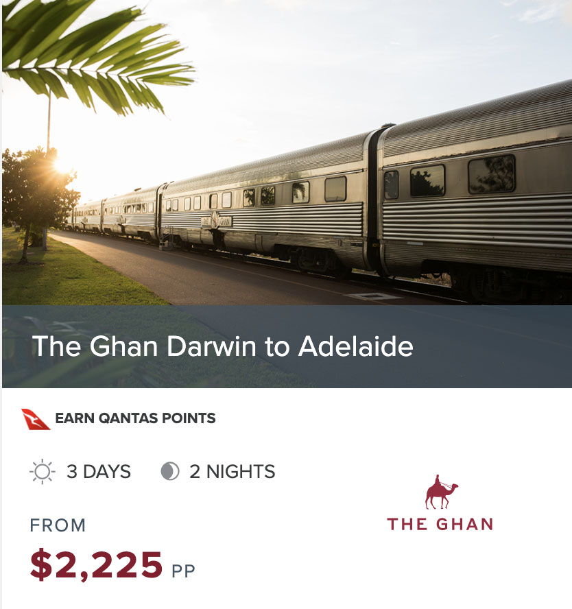 GHAN Darwin to Adelaide prices only