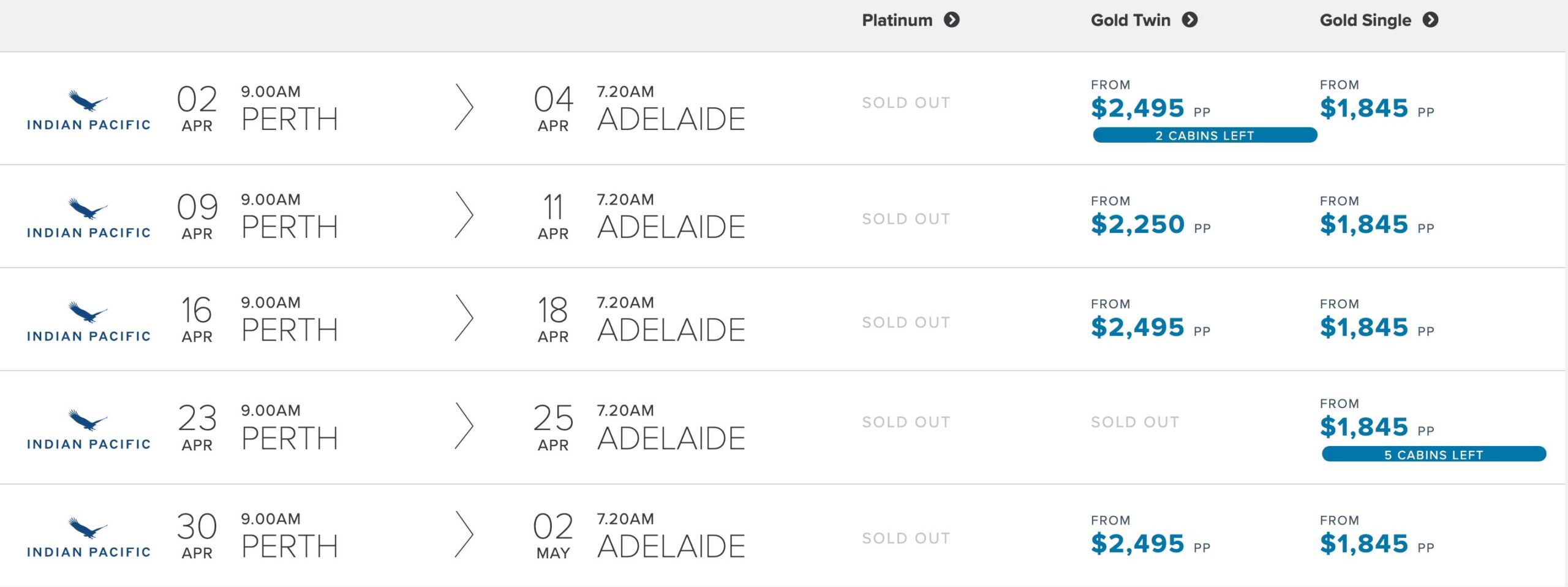 INDIAN-PACIFIC-prices-dates-Perth-to-Adelaide-APR-2023-