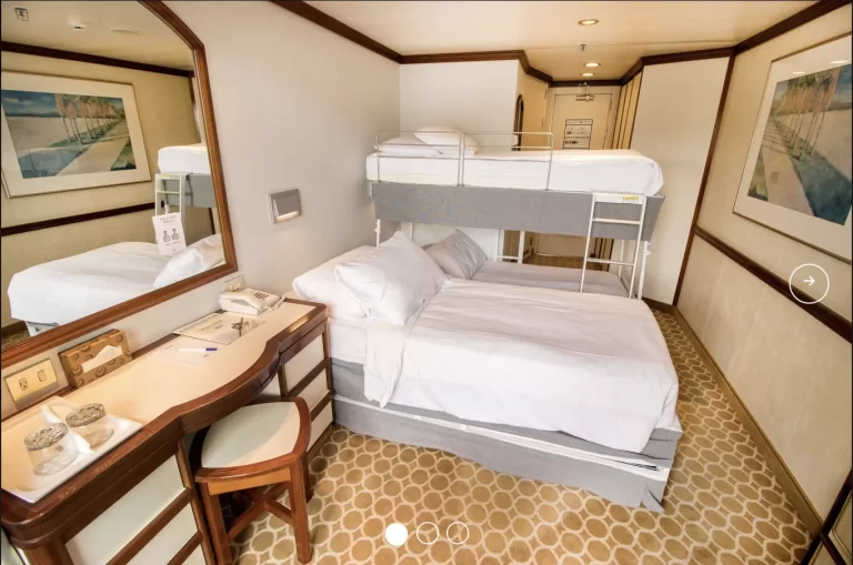 PACIFIC EXPLORER interior room cabin double bed and bunks