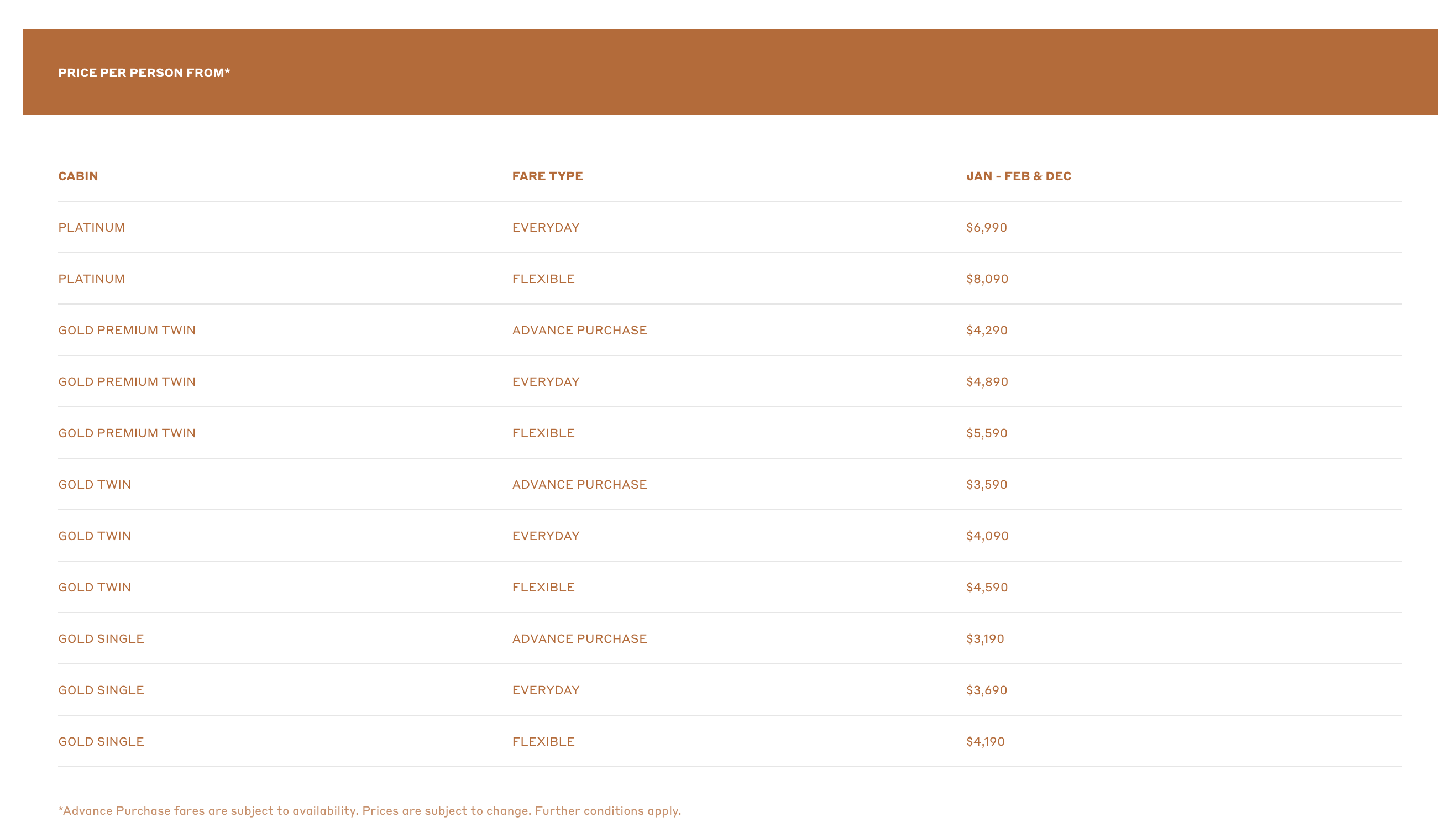 GREAT-SOUTHERN-BRISBANE-ADELAIDE-prices-2025