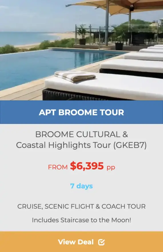 "APT APT BROOME CULTURAL & COASTAL HIGHLIGHTS tour deal