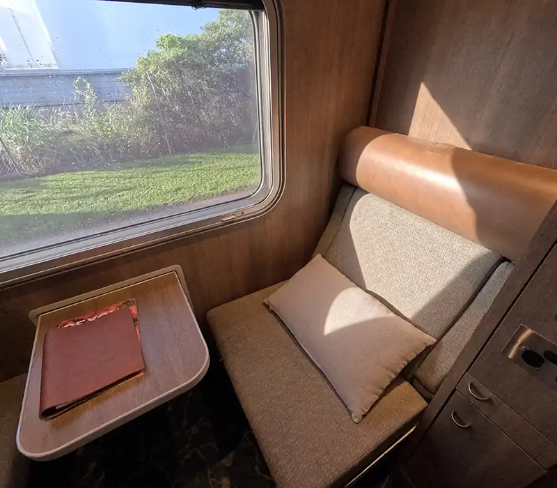 GOLD SINGLE Ghan seat in cabin GOLD SINGLE Ghan seat in cabin