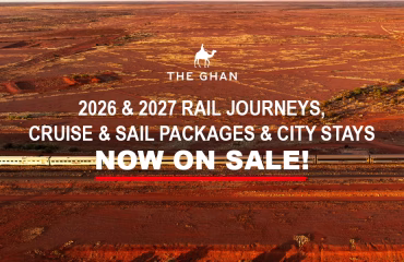 DISCOVER AUSTRALIA BY TRAIN – THE GHAN HOLIDAY PACKAGES 2026 & 2027 DISCOVER AUSTRALIA BY TRAIN - THE GHAN HOLIDAY PACKAGES 2026 & 2027