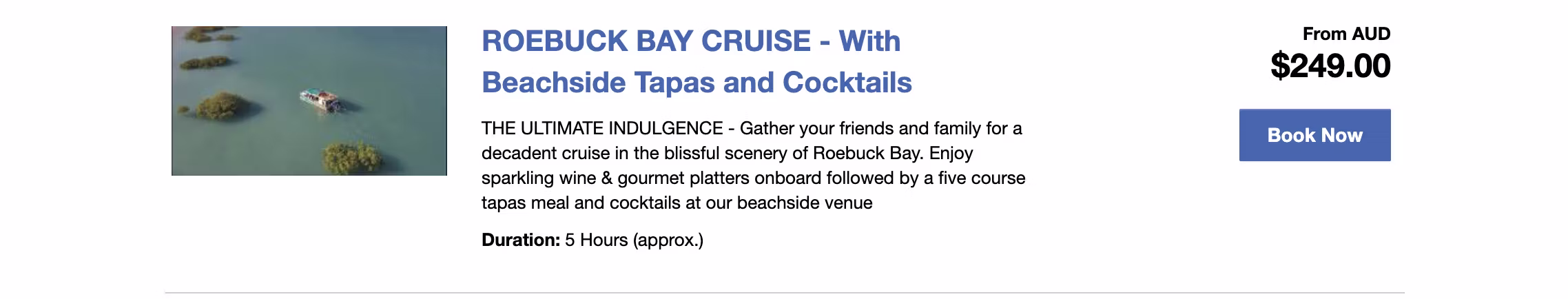 ROEBUCK BAY CRUISE Broome Adventure Cruises