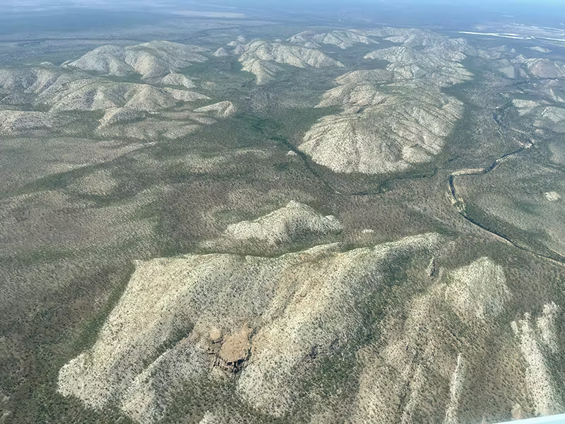 DERBY seaplane rock formations from air