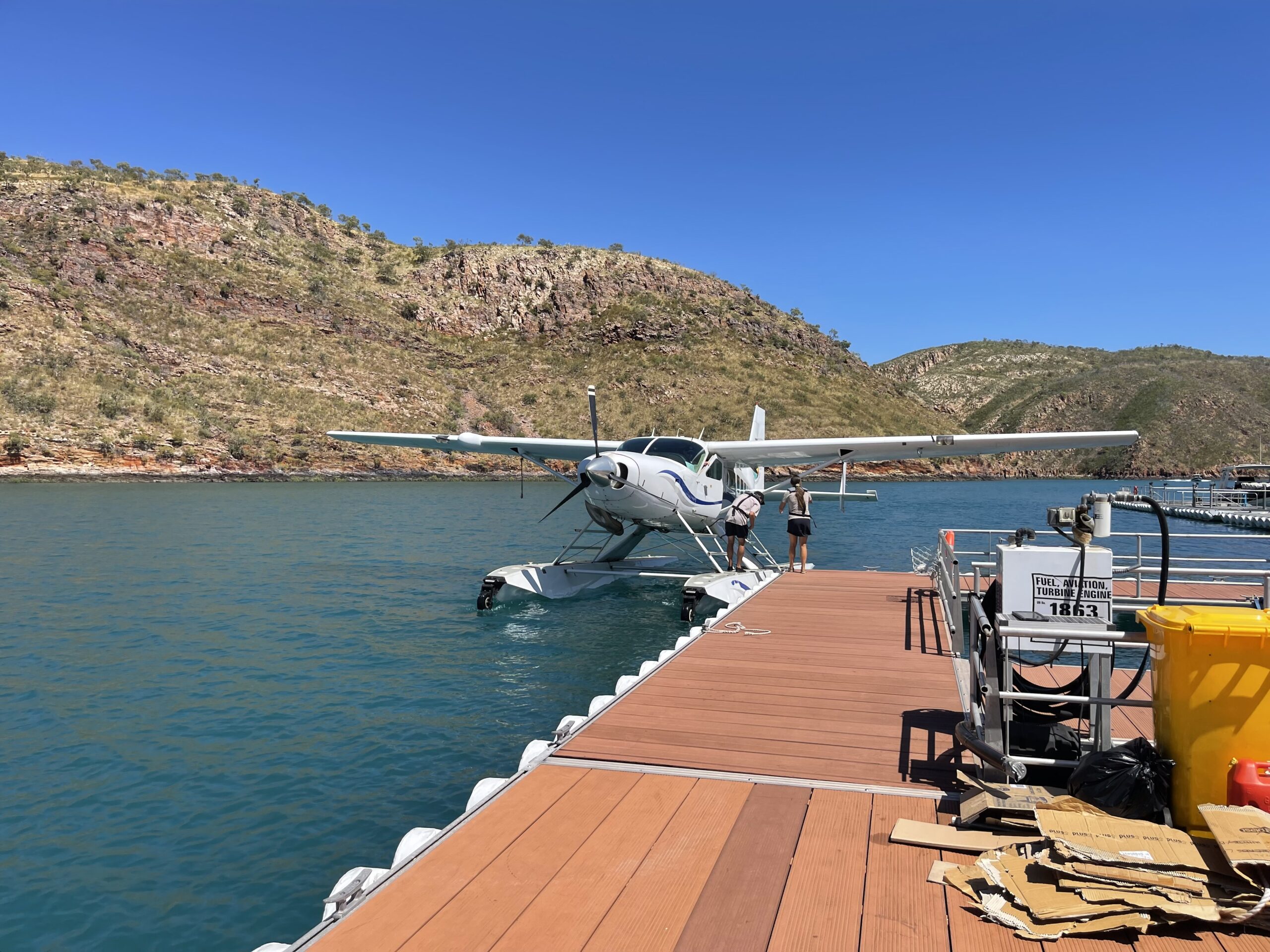 HORIZONTAL FALLS plane being tied up IMG_7279 copy