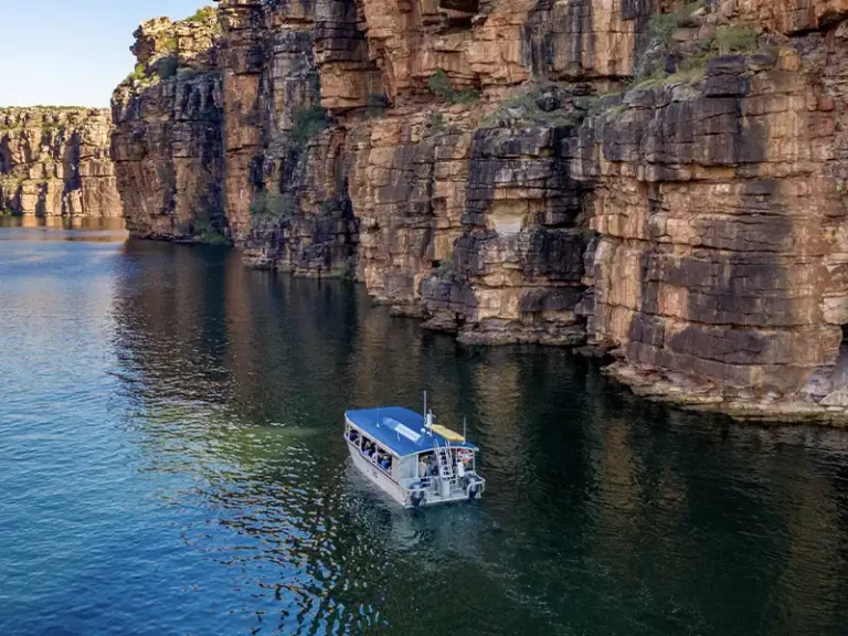 Kimberley Xplorerer tender boat drone view Coral Expeditions
